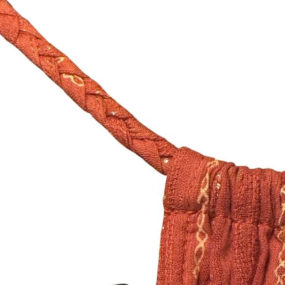 FRYE X Anthropologie 100% Cotton tieired halter dress XS Boho cottagecore - Picture 7 of 9